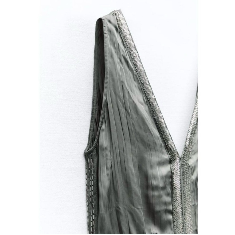 Zara Olive Green Maxi Dress - Picture 3 of 5